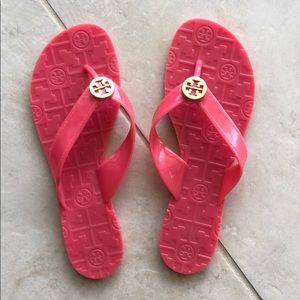 Tory Burch pink jelly thong sandals